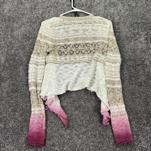 Maurices Sweater Womens Small Multicolor Open Knit Ombre Cardigan Boho Sheer - Picture 2 of 5